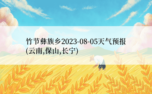 竹节彝族乡2023-08-05天气预报(云南,保山,长宁)
